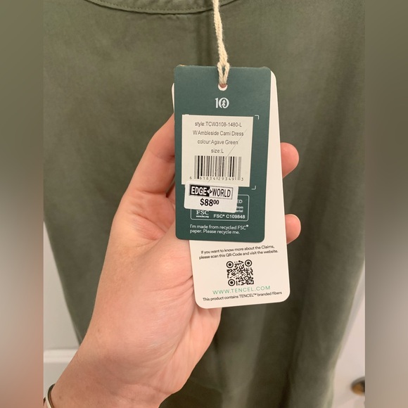 NWT 100% Tencel, Agave Green, 10 Tree slip Dress, Never Worn. - Picture 7 of 12